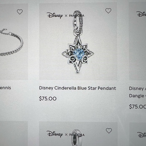 💙SOLD💙PANDORA Authentic DISNEY CINDERELLA BLUE STAR PENDANT IMPRINT S925 ALE - Picture 4 of 7